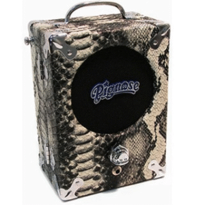 Pignose 7-100 Legendary Portable Guitar Amplifier • Lightweight design for portability • Power output: 5 watts • Speaker: 5" • Batteries: 6 AA batteries (not included) • Color: Snakeskin • The Pignose 7-100 guitar amplifier is the answer to the worldwide demand for a high quality, economical and completely portable amplifier.